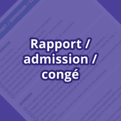 Fiche rapport / admission / congé